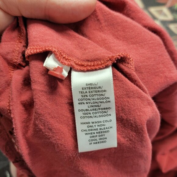 Ann Taylor Loft Medium Light Coral Lace Overlay Keyhole Scoop Neck Tank Top - Picture 8 of 8